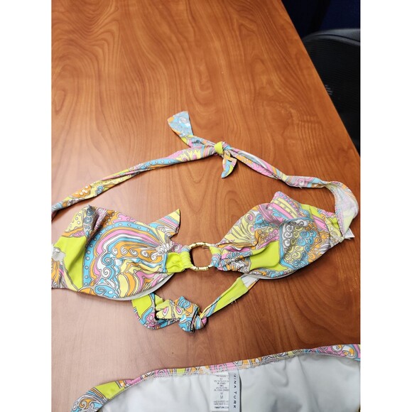 Trina Turk Multicolored Multiprint 2 Piece Bikini Size M - Picture 5 of 7